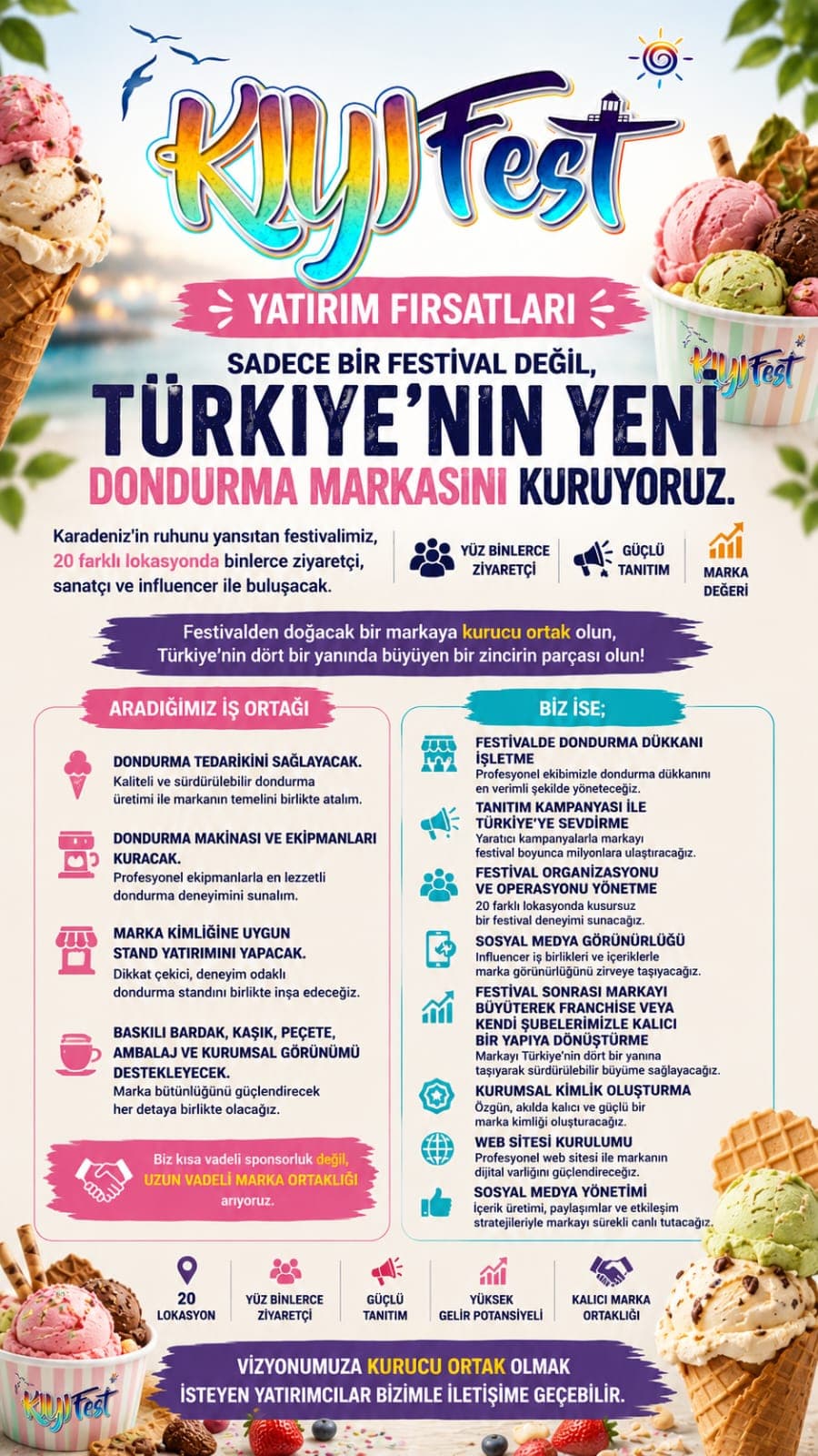 Dondurma markası kurucu ortaklık afişi