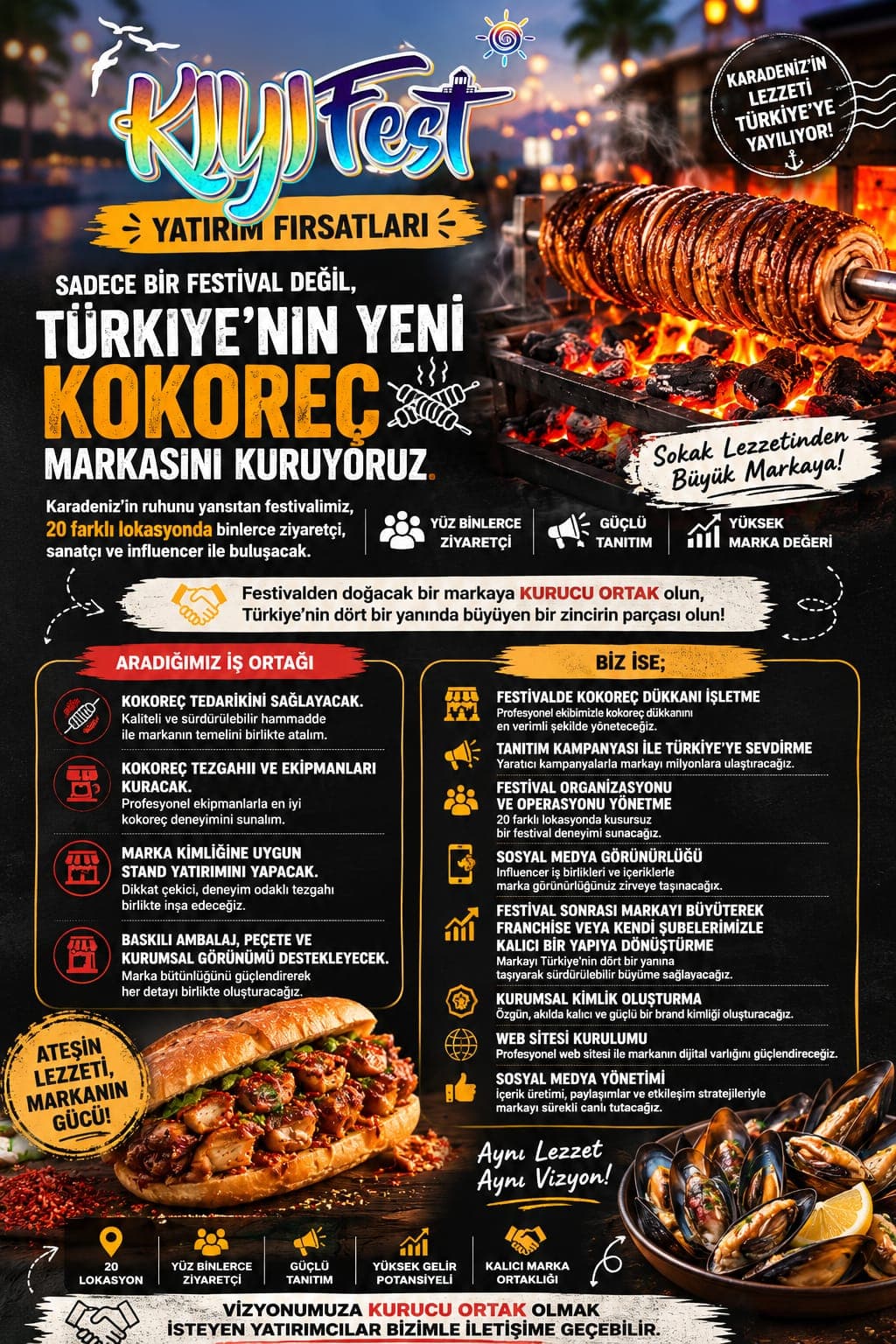 Kokoreç markası kurucu ortaklık afişi